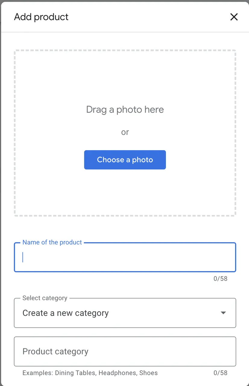 Produktbereich von Google My Business hinzufügen