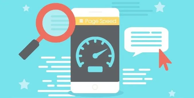 Mobilgerät zeigt responsives Website-Design mit schnellen Ladeindikatoren