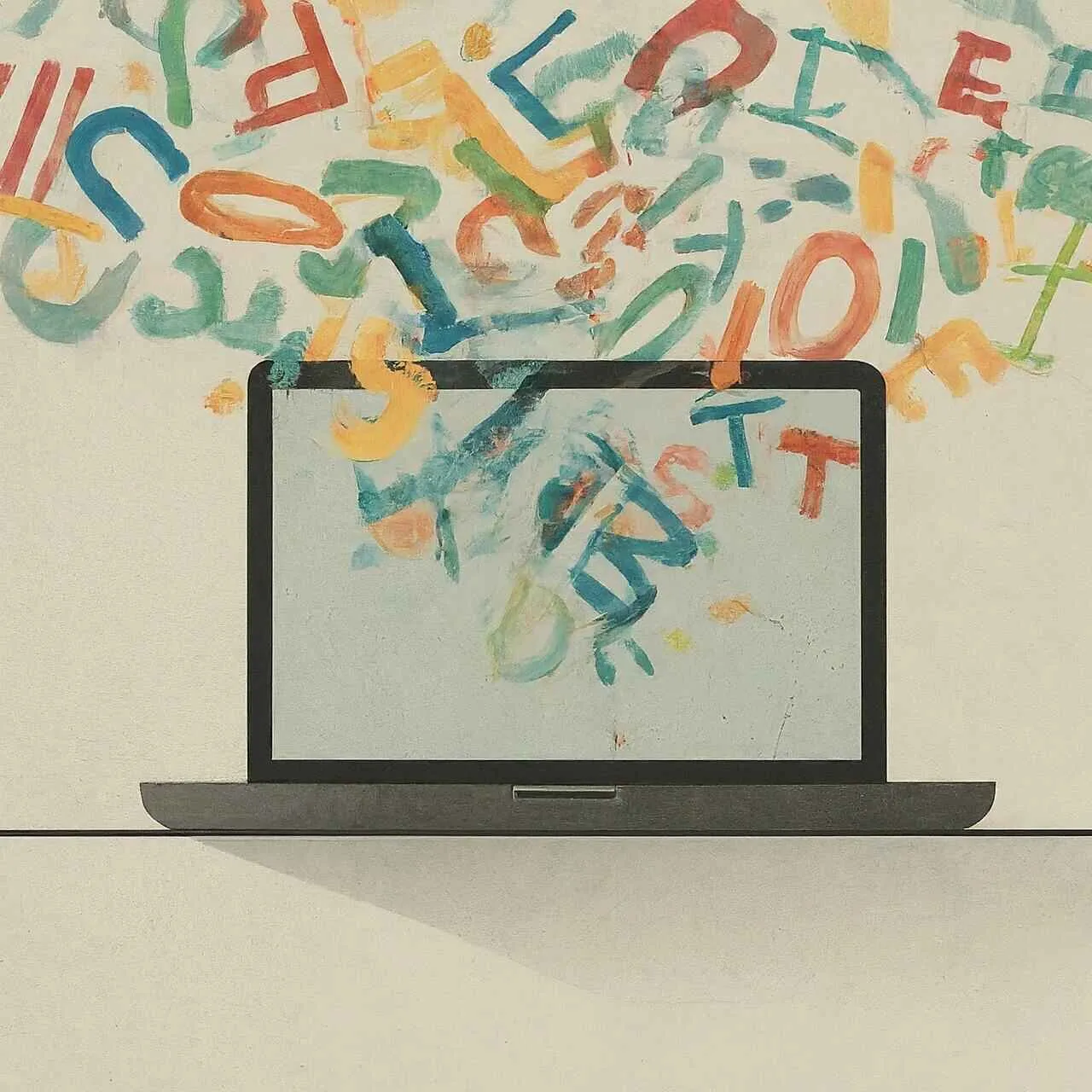 words on laptop screen