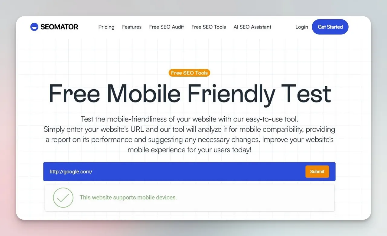 mobile-friendly testing tool
