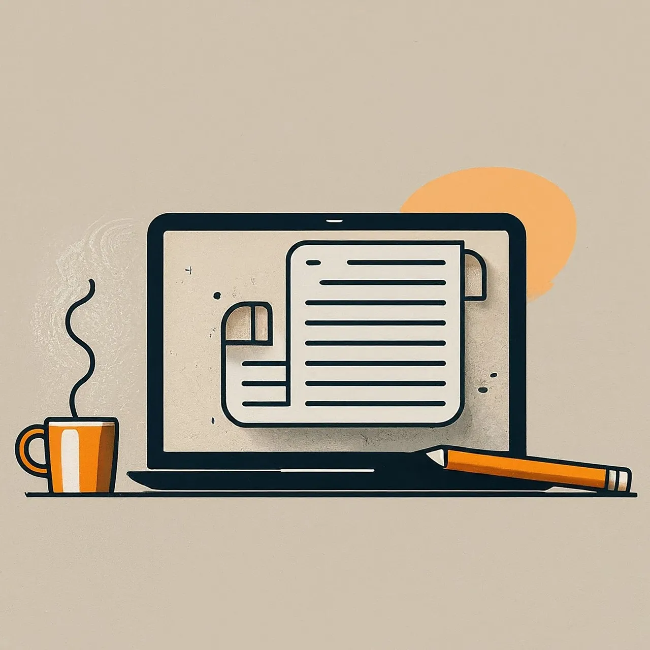 content writing on the laptop
