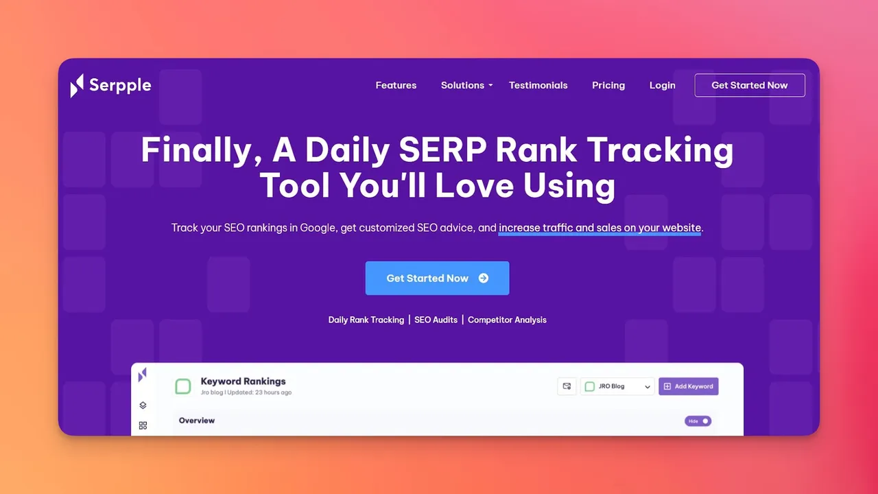 Serpple interface displaying AI-powered keyword suggestions with local ranking data and competitor position tracking