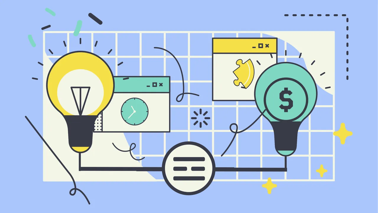 a drawing that shows lead generation process with bulbs