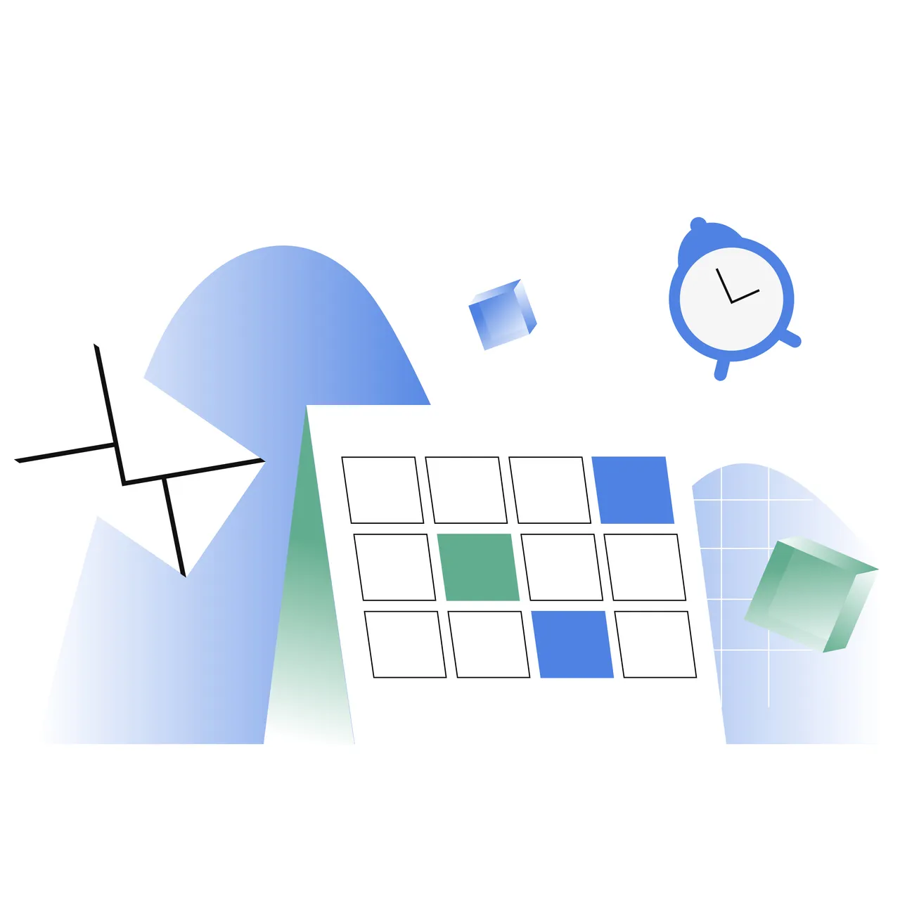 calendar and clock illustration that explains time management