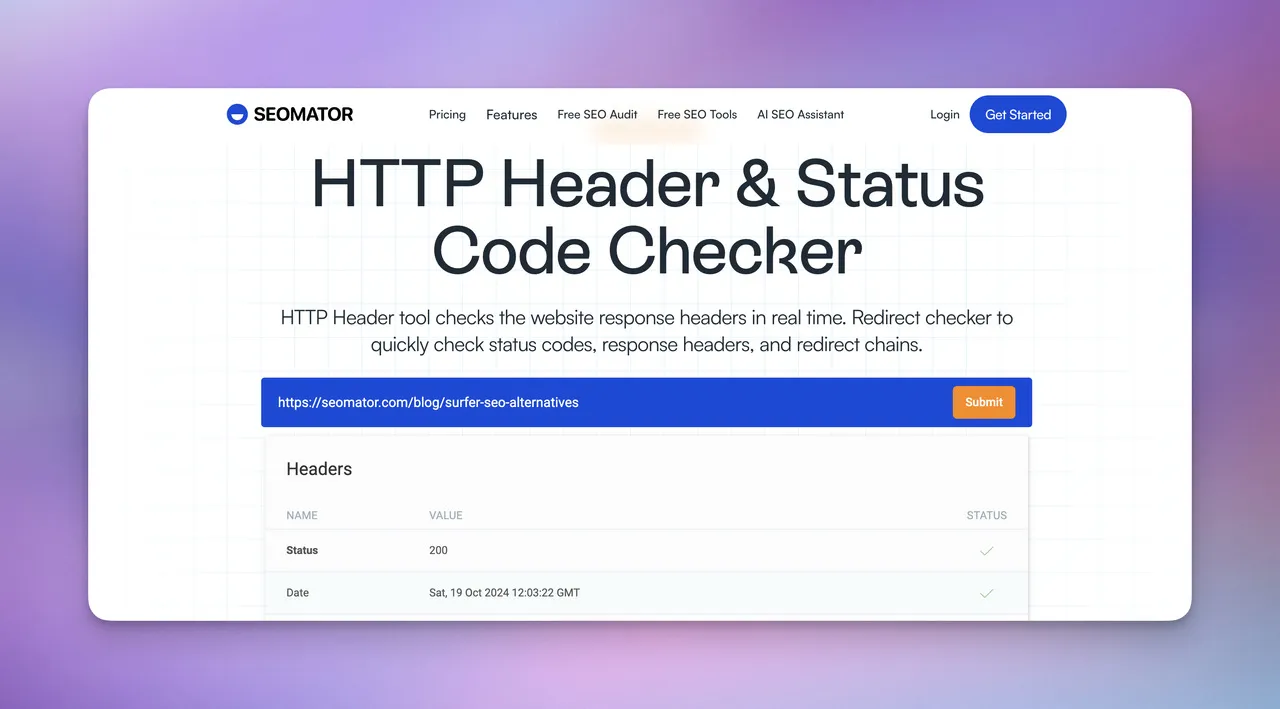 SEOmators HTTP Checker Tool