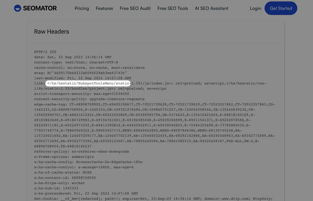 https-Header-Checker-Tool von SEOmator