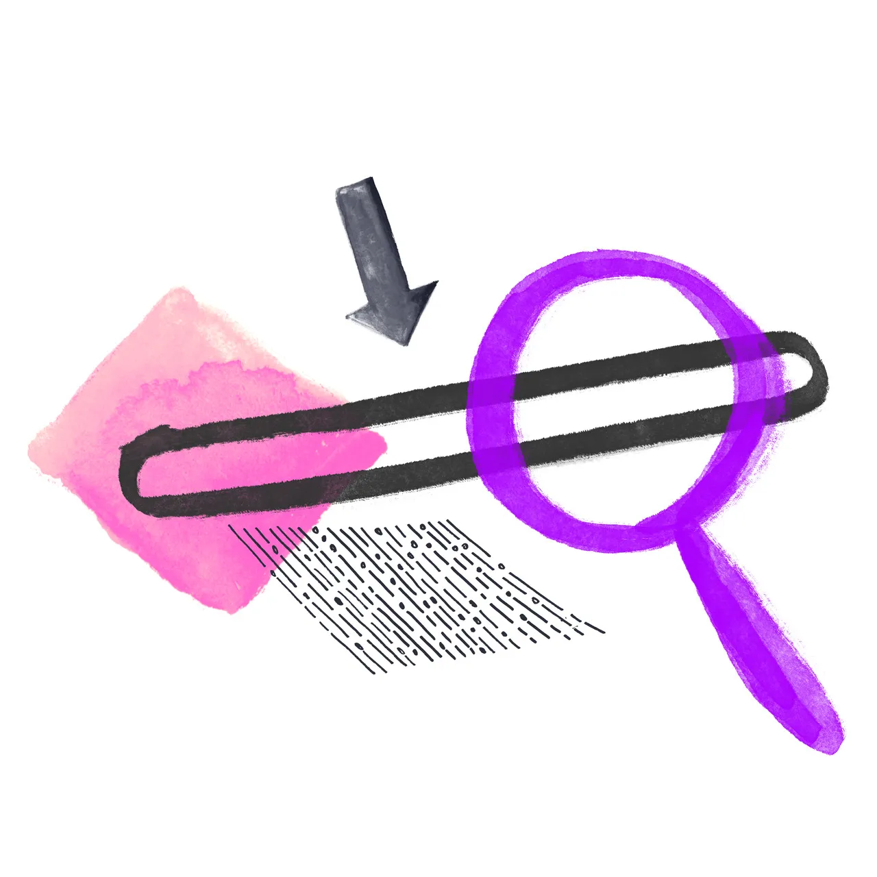 an illustration of magnifying and search bar