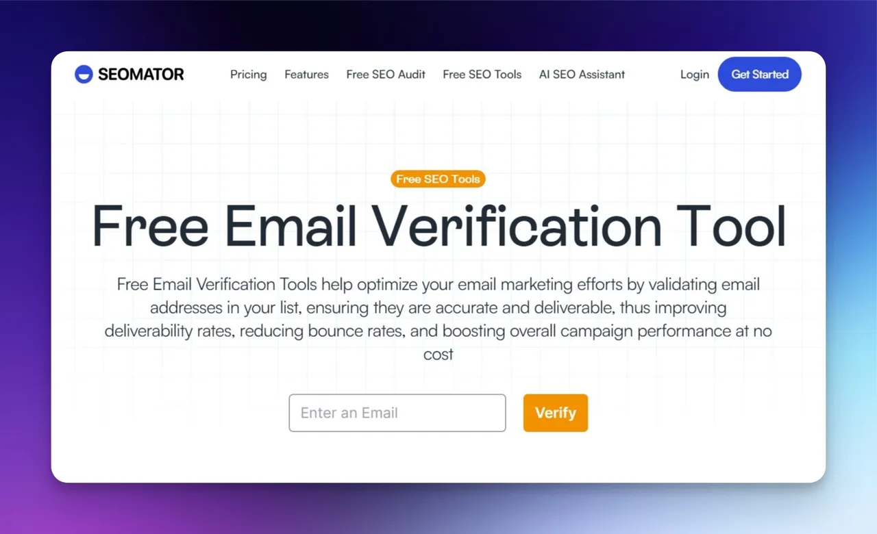 SEOmators kostenloses Email-Verification-Tool