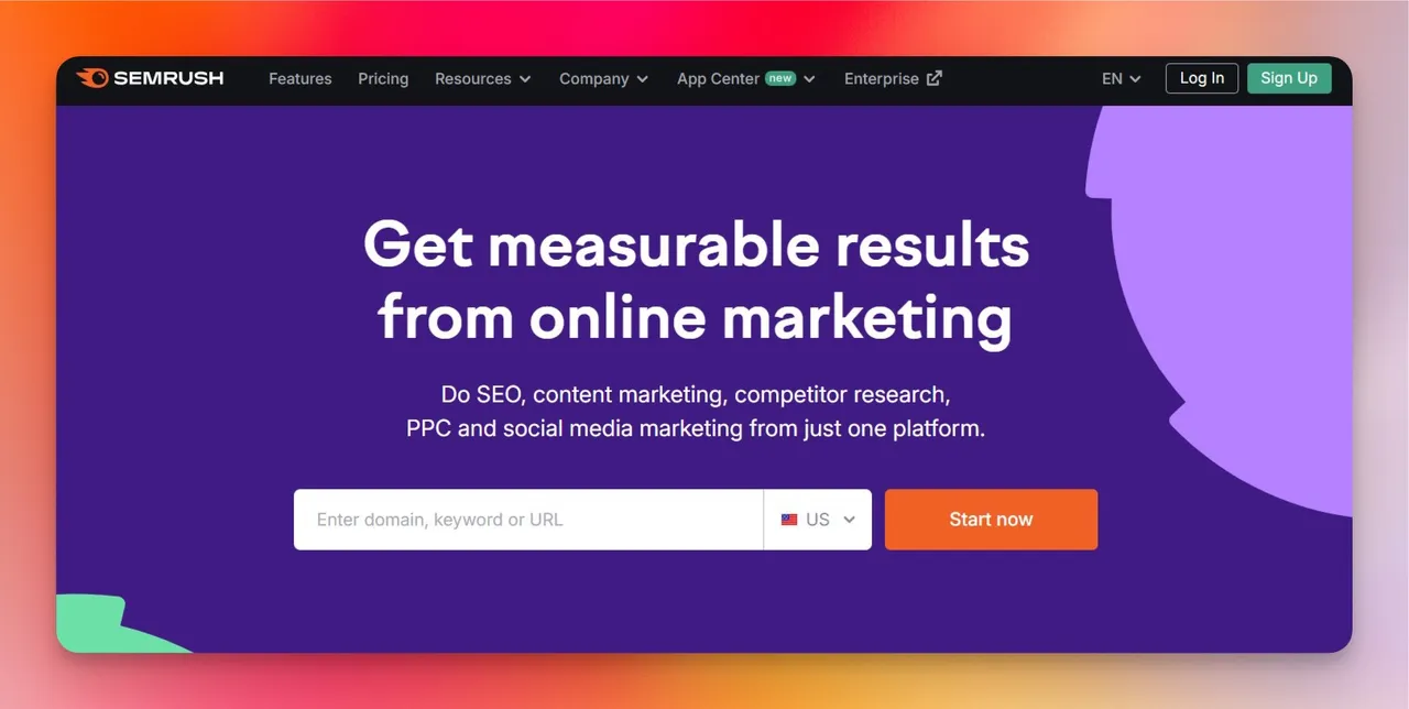 Semrush Startseite