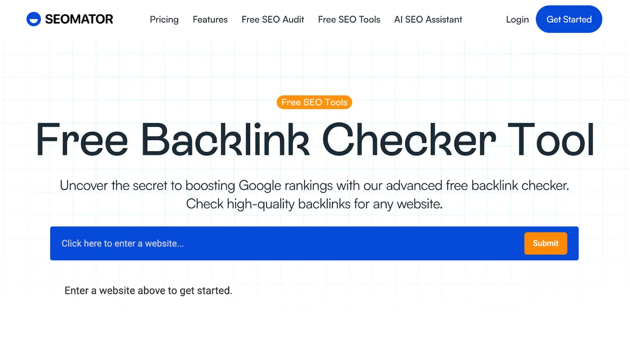 SEOmator's free backlink checker tool