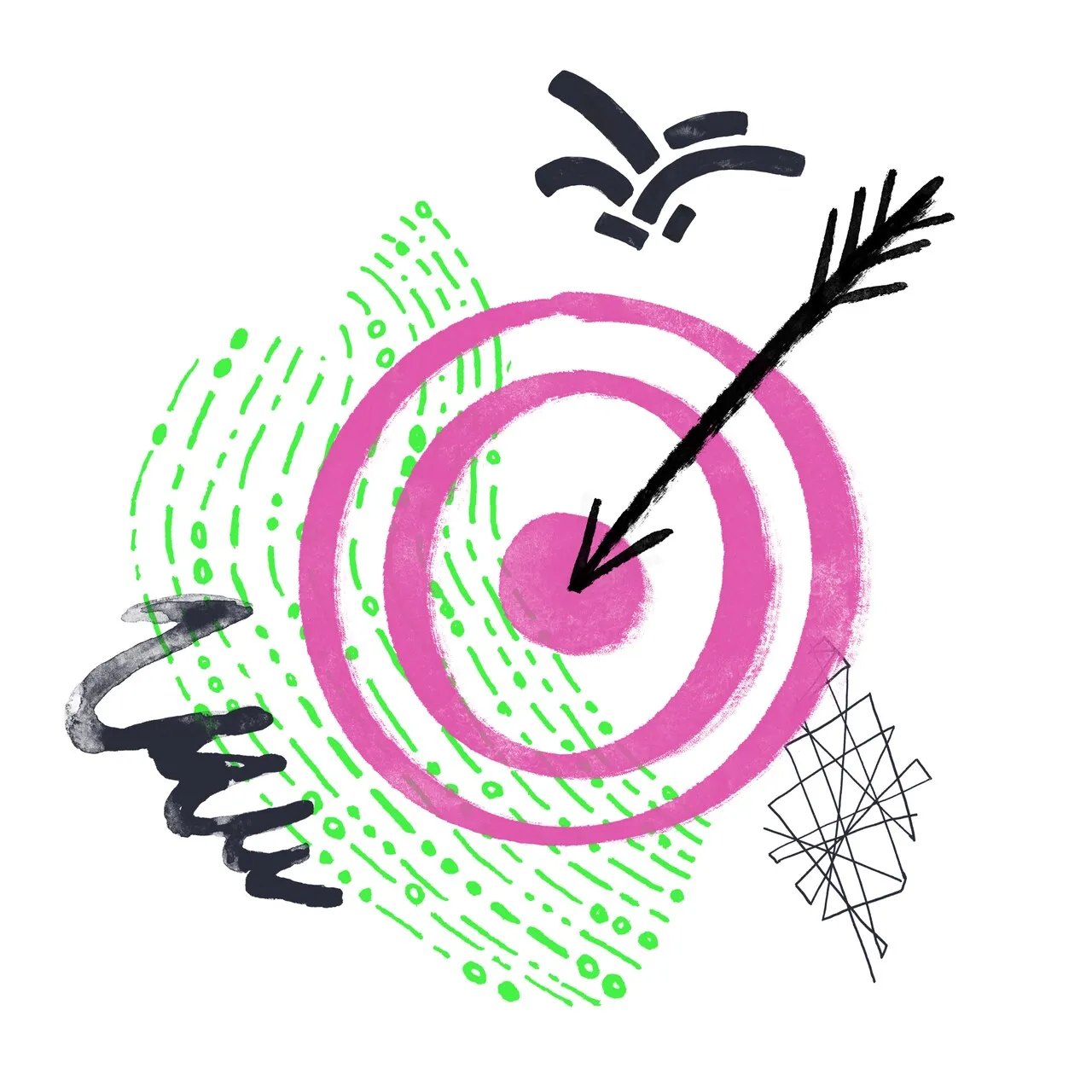pink target and an arrow