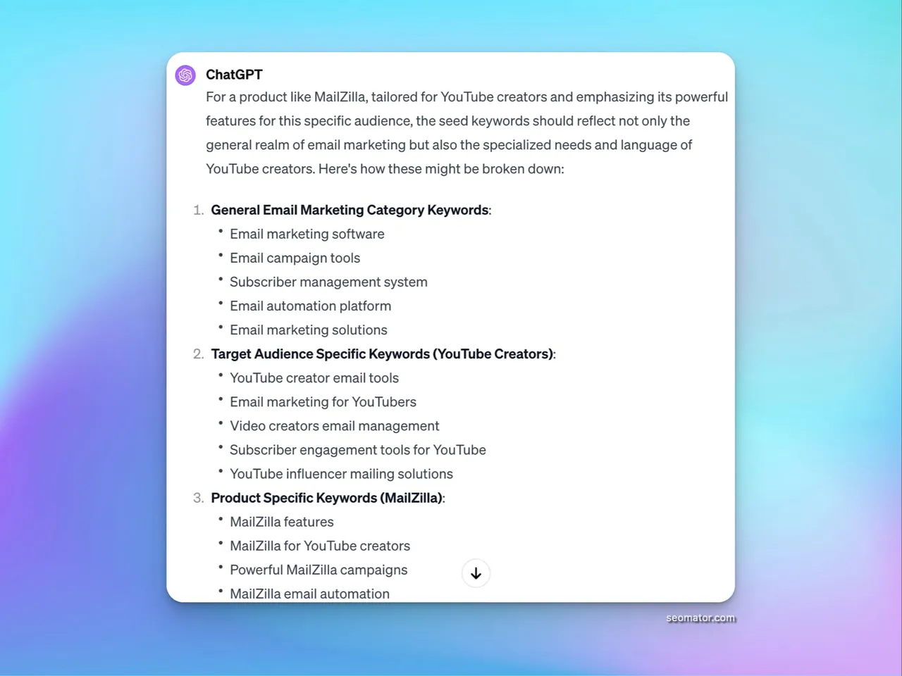 Detailed Product/Service Description Prompt ChatGPT SEO