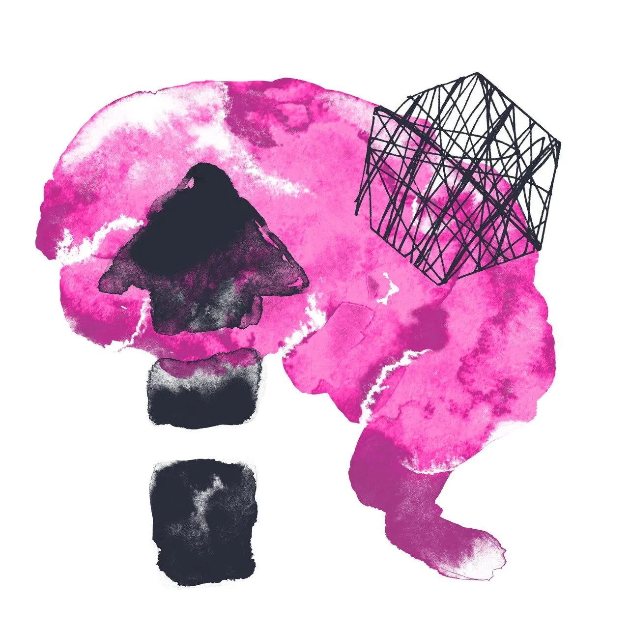 ein rosa Gehirngemälde