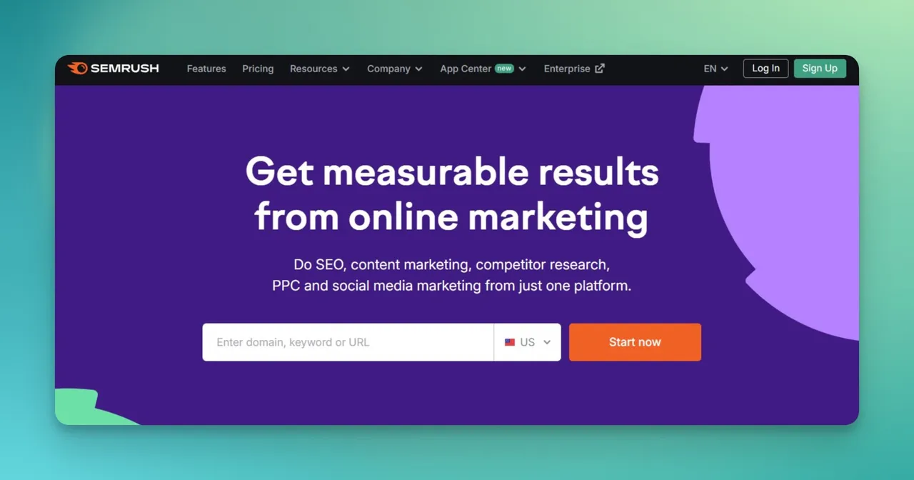 semrush homepage
