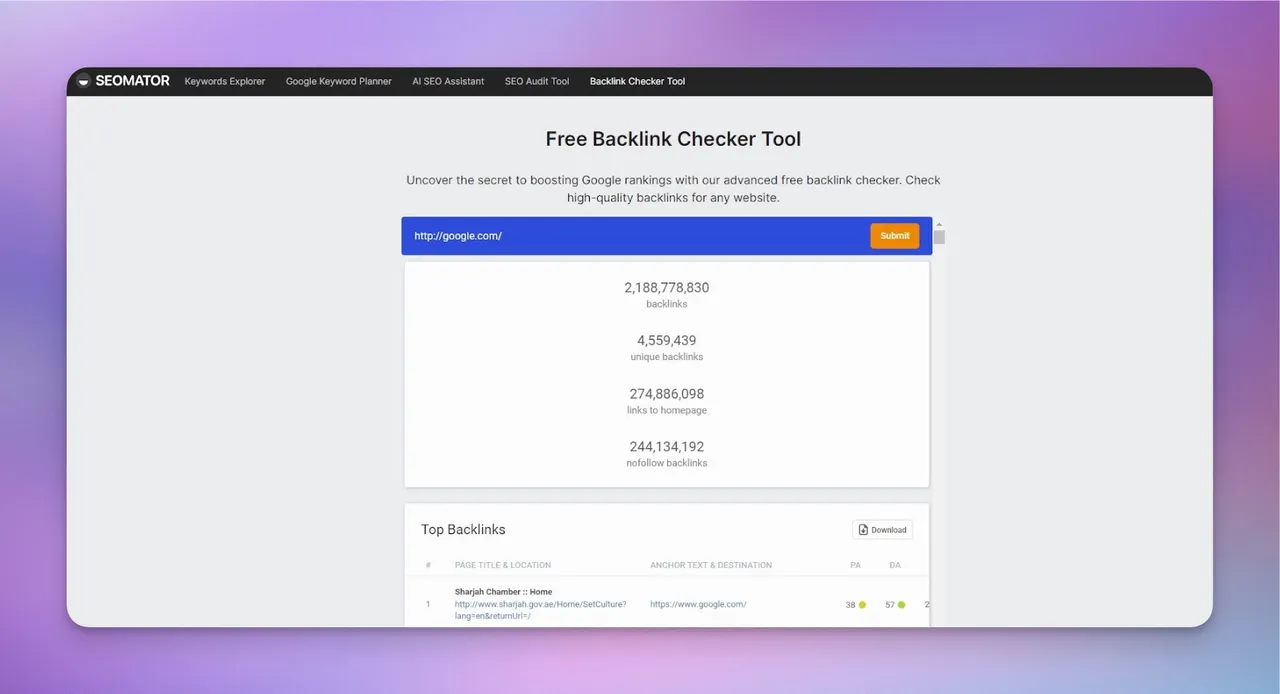 backlink checker tool