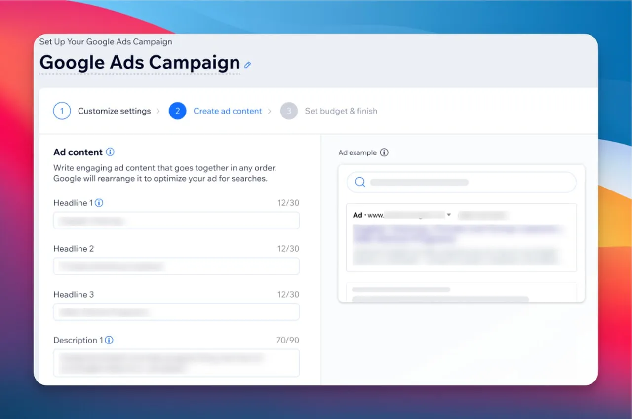 Google ads campaign setup