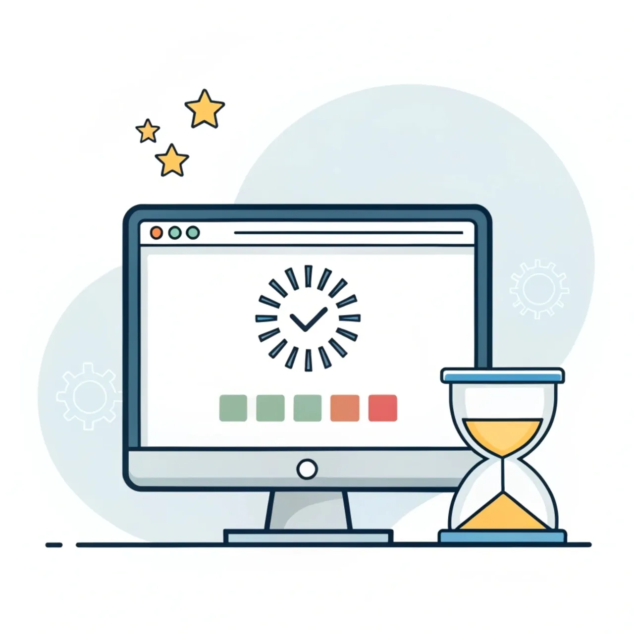 Illustration zeigt, wie Seitenladegeschwindigkeit den Largest Contentful Paint Score beeinflusst