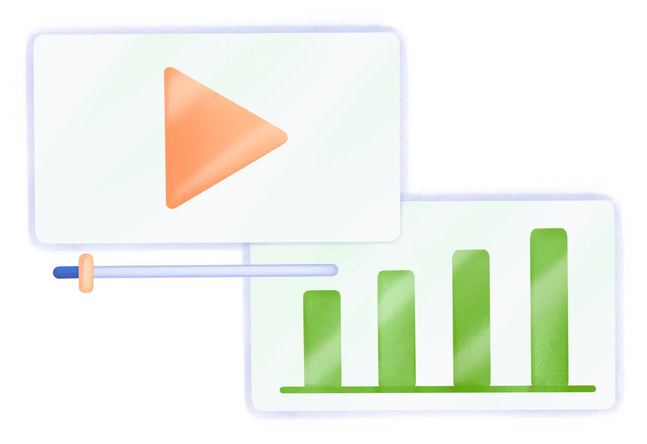 video player and a bar graph