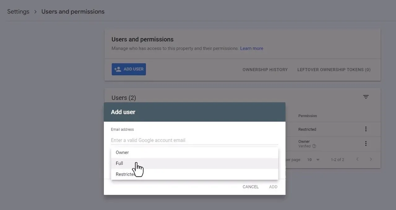 permission level