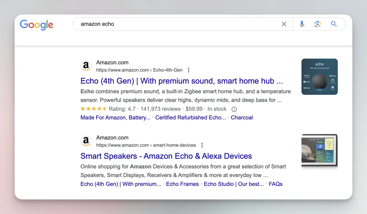 amazon echo as an example to non-branded keyword