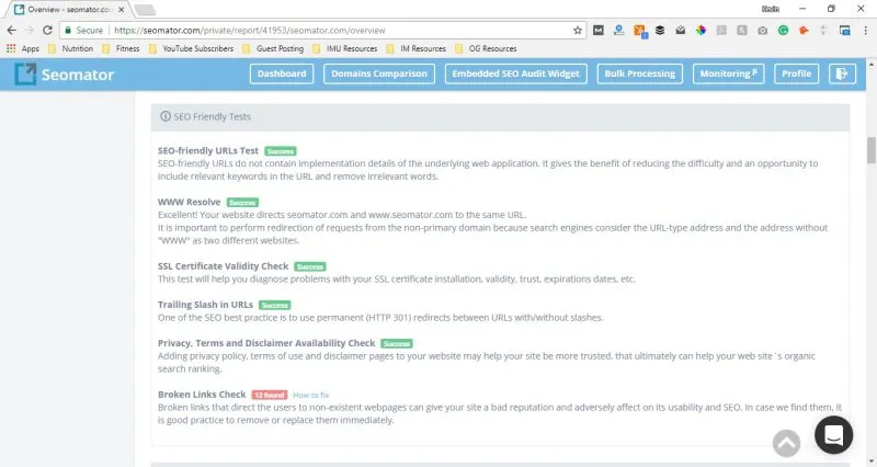 Image showing what a good SEO audit includes and reports on