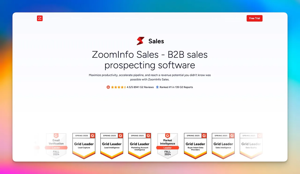 ZoomInfo Sales-Intelligence-Plattform mit technografischen Daten