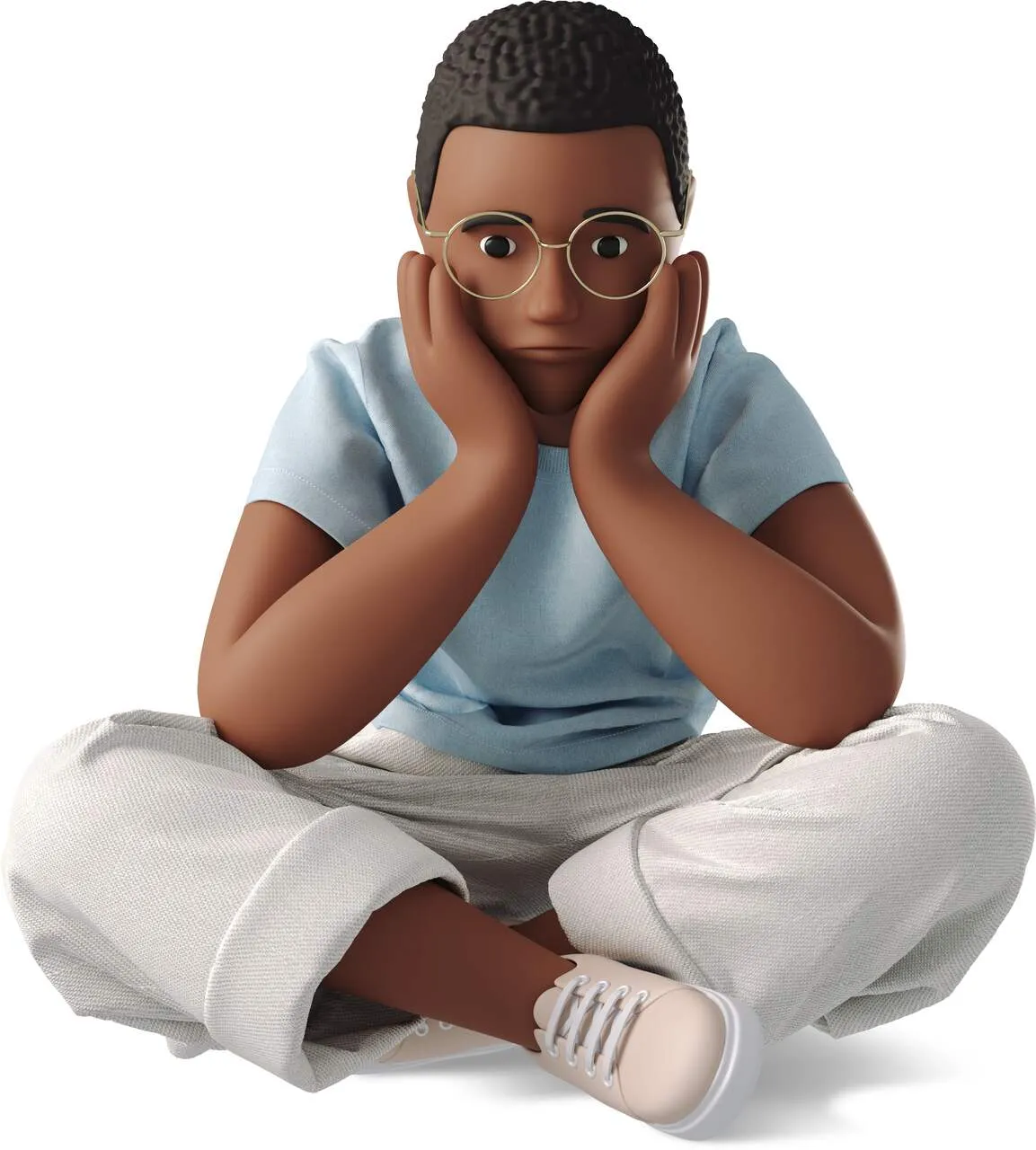 sad black person
