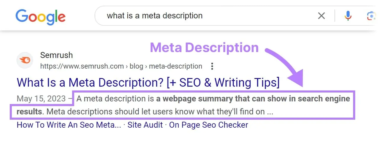 Optimierung der Meta Description