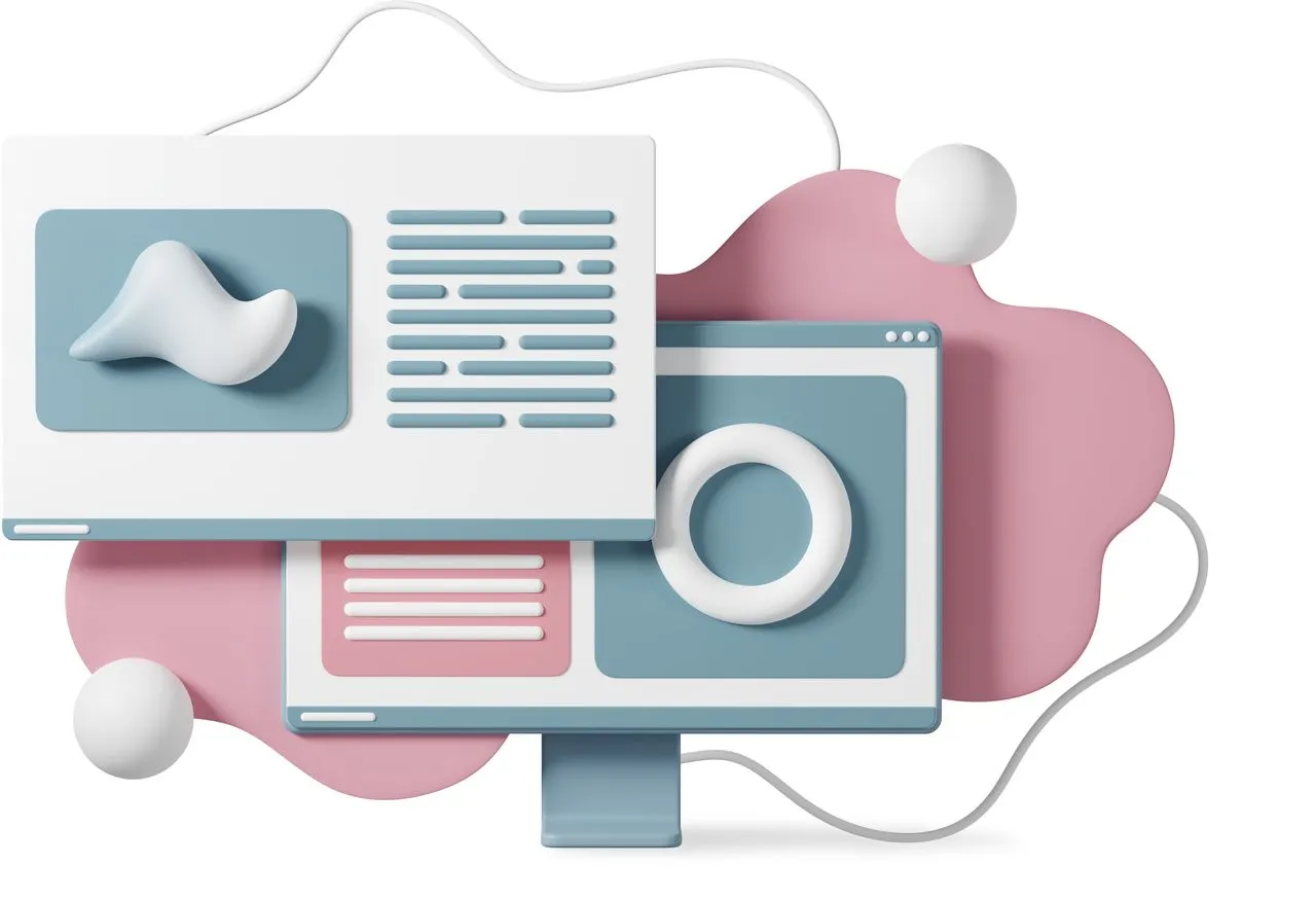 two web pagse illustrations