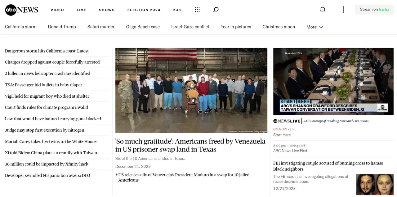 News website homepage showing programmatically generated article listings and category pages