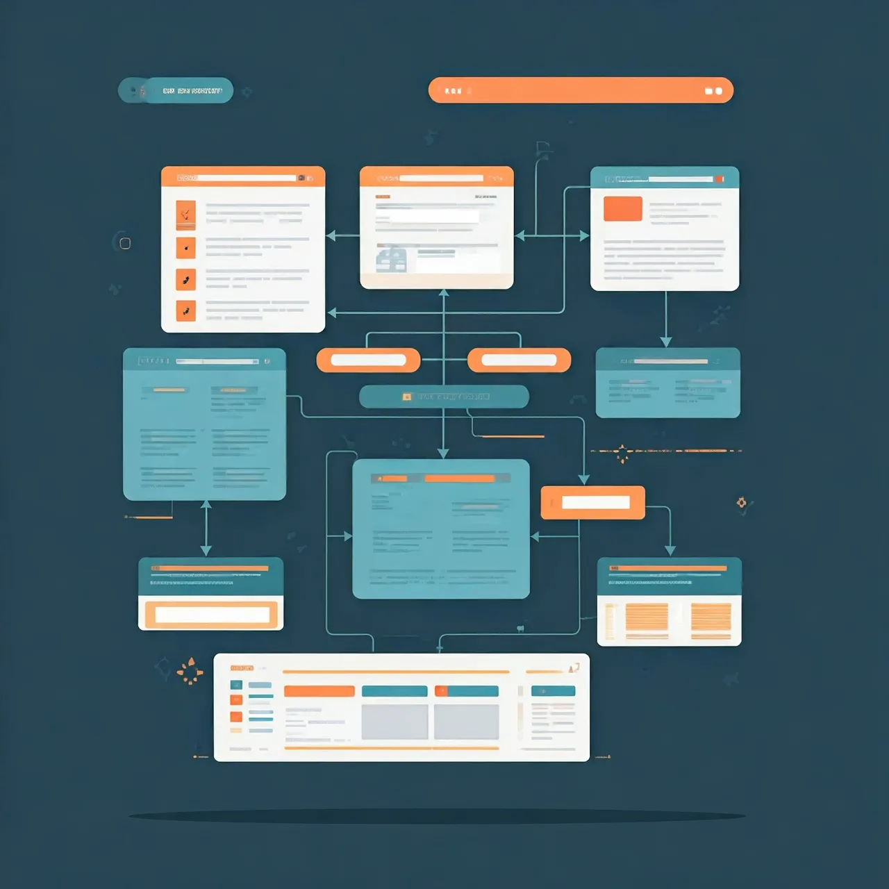 Diagram showing hierarchical sitemap structure with main sitemap index pointing to category, product, and page sitemaps