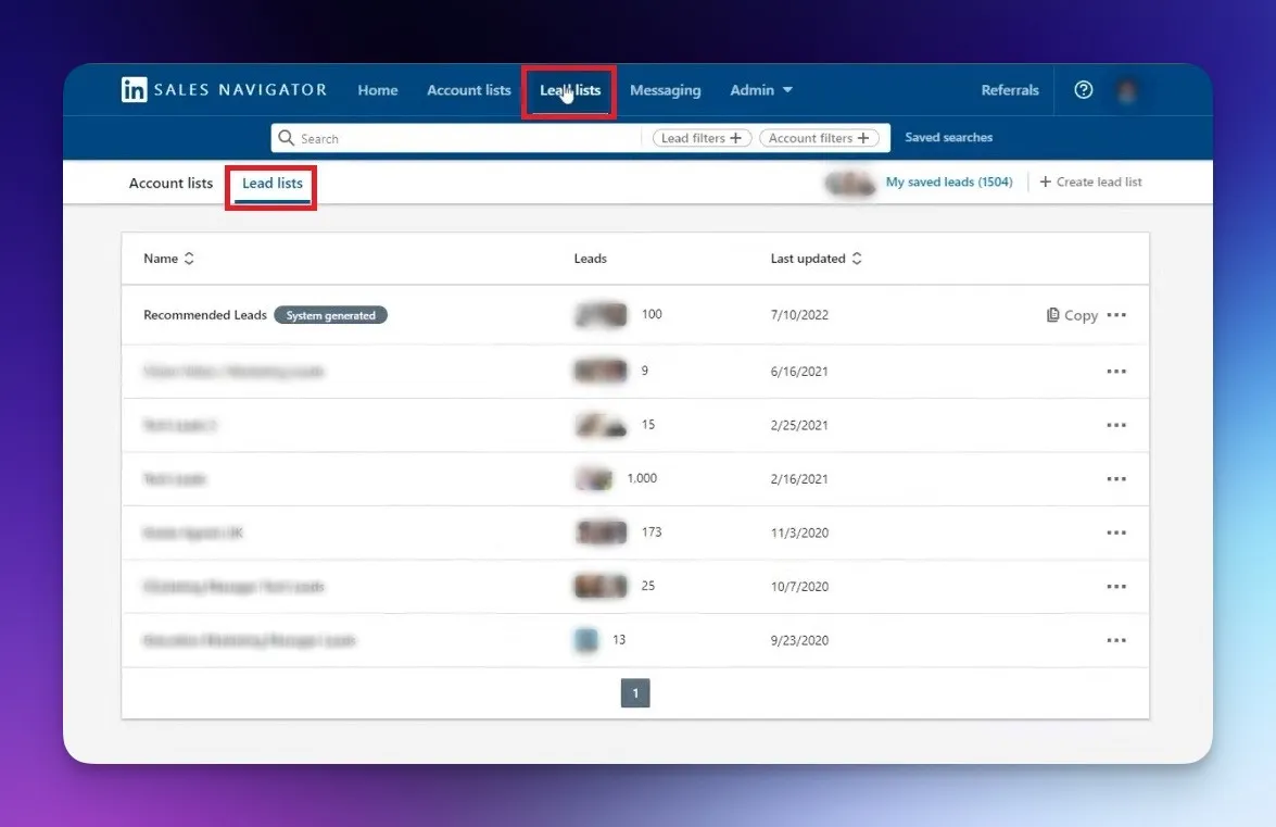 LinkedIn Sales Navigator Landing Page