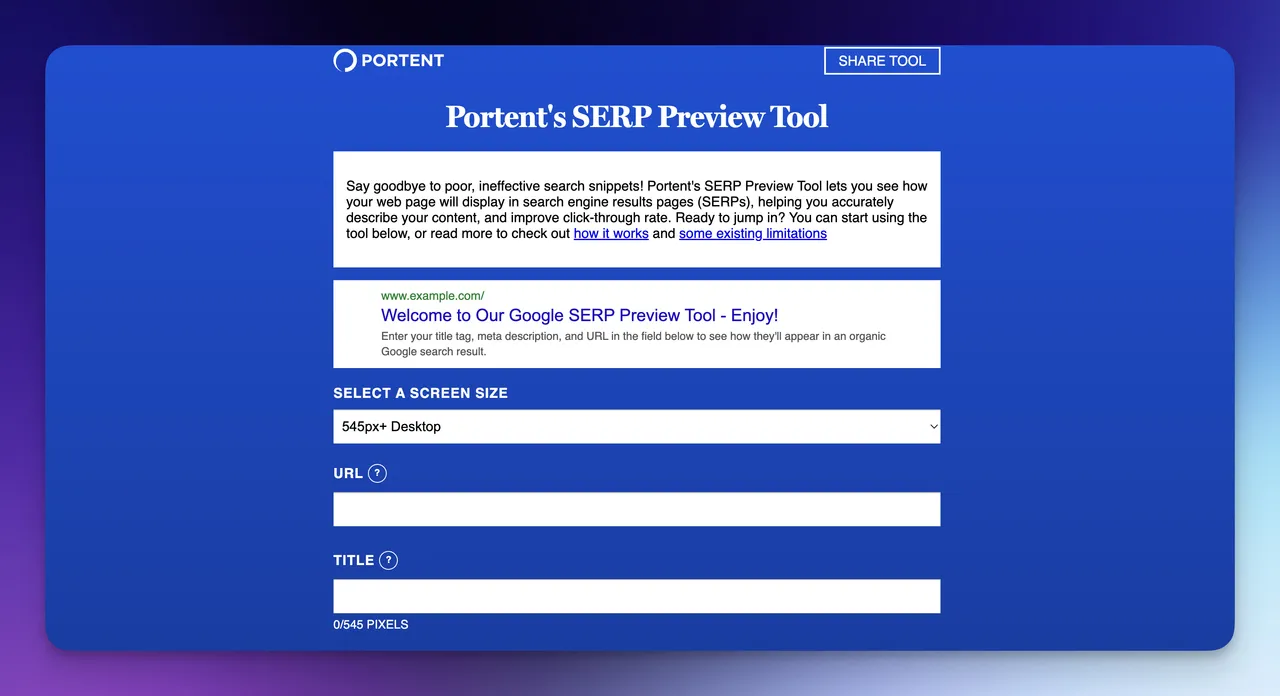 Portent's Meta-Titel-Vorschau-Tool