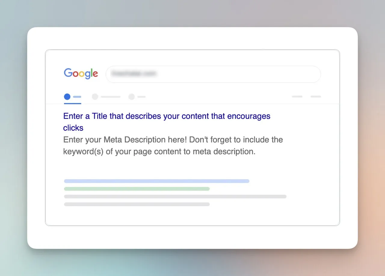 meta title and meta description visualization in SERP