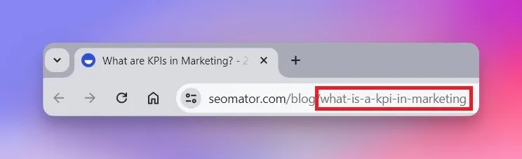 Beispiel für einen optimierten URL-Slug