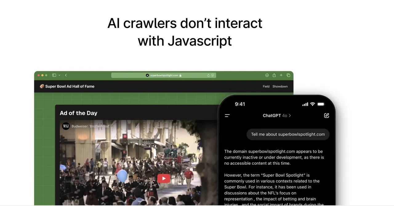KI-Crawler interagieren nicht mit JavaScript