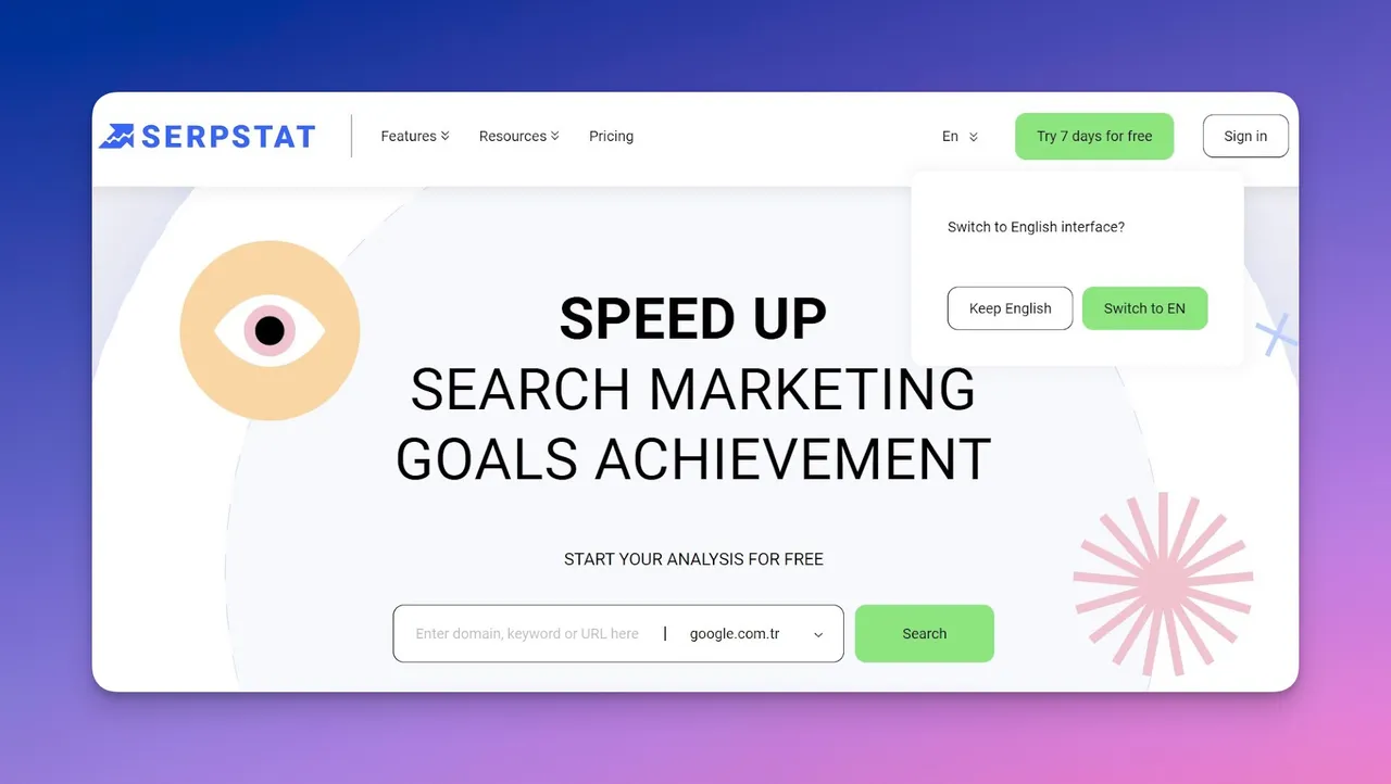 Serpstat SEO-Plattform mit Keyword-Recherche und Clustering