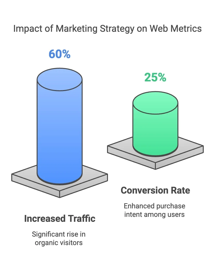 impact of marketing strategy on web metrics