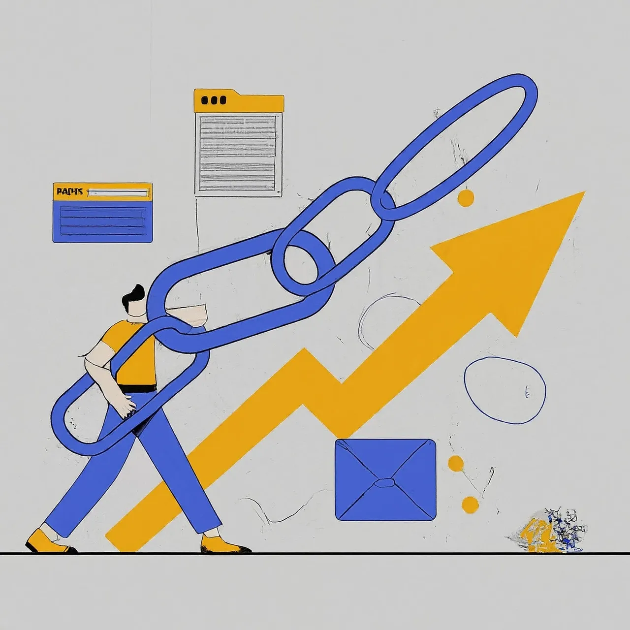 Diagramm einer internen Linkbuilding-Strategie, das Verbindungen zwischen Seiten einer gemeinnuetzigen Website zeigt
