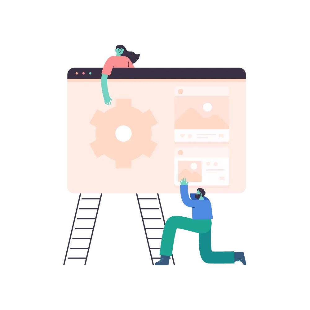 a man and a woman illustration creates website