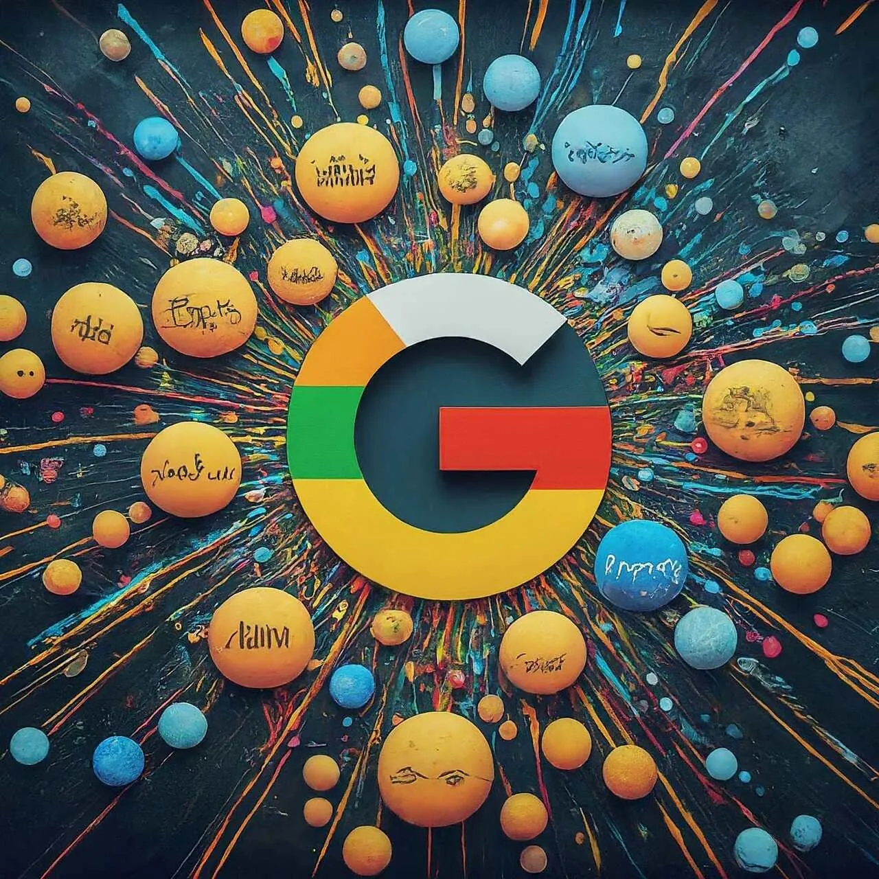 Google icon and balloons