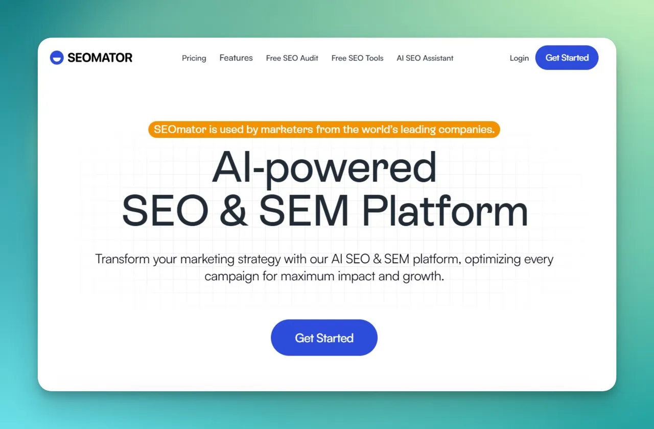 SEOmator homepage