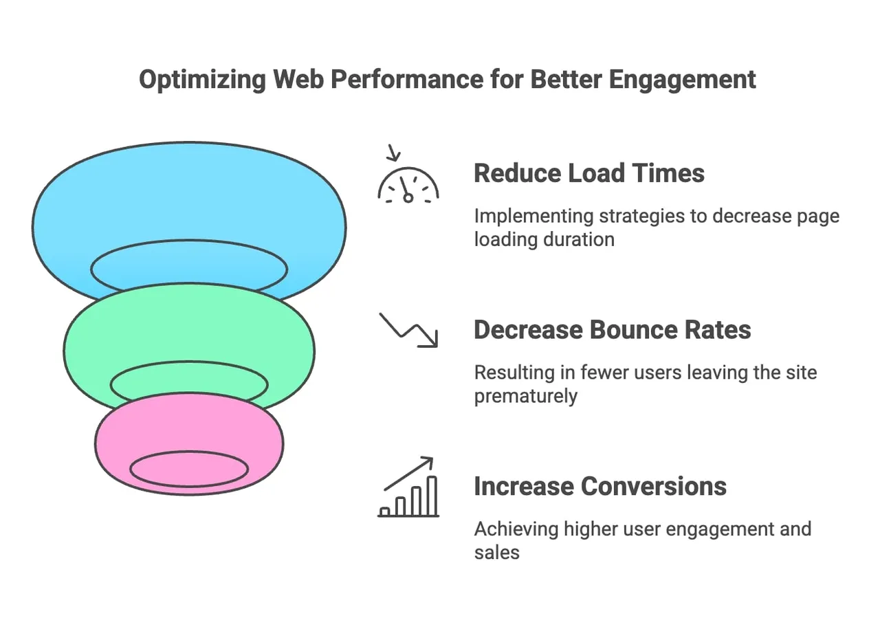 Visual representation of a funnel designed to optimize web performance, aimed at increasing user engagement effectively.