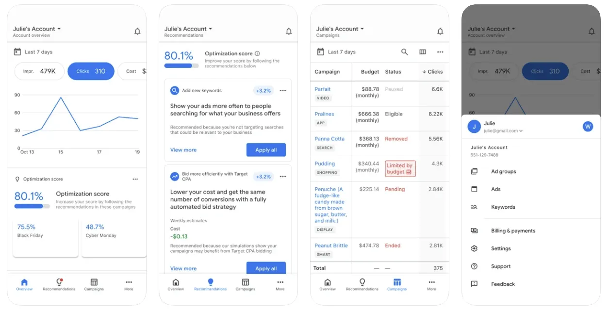 Google Ads mobile app