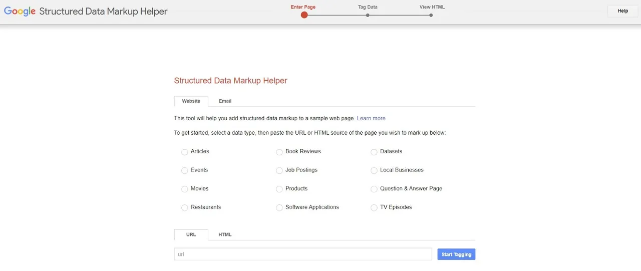 structured data markup helper