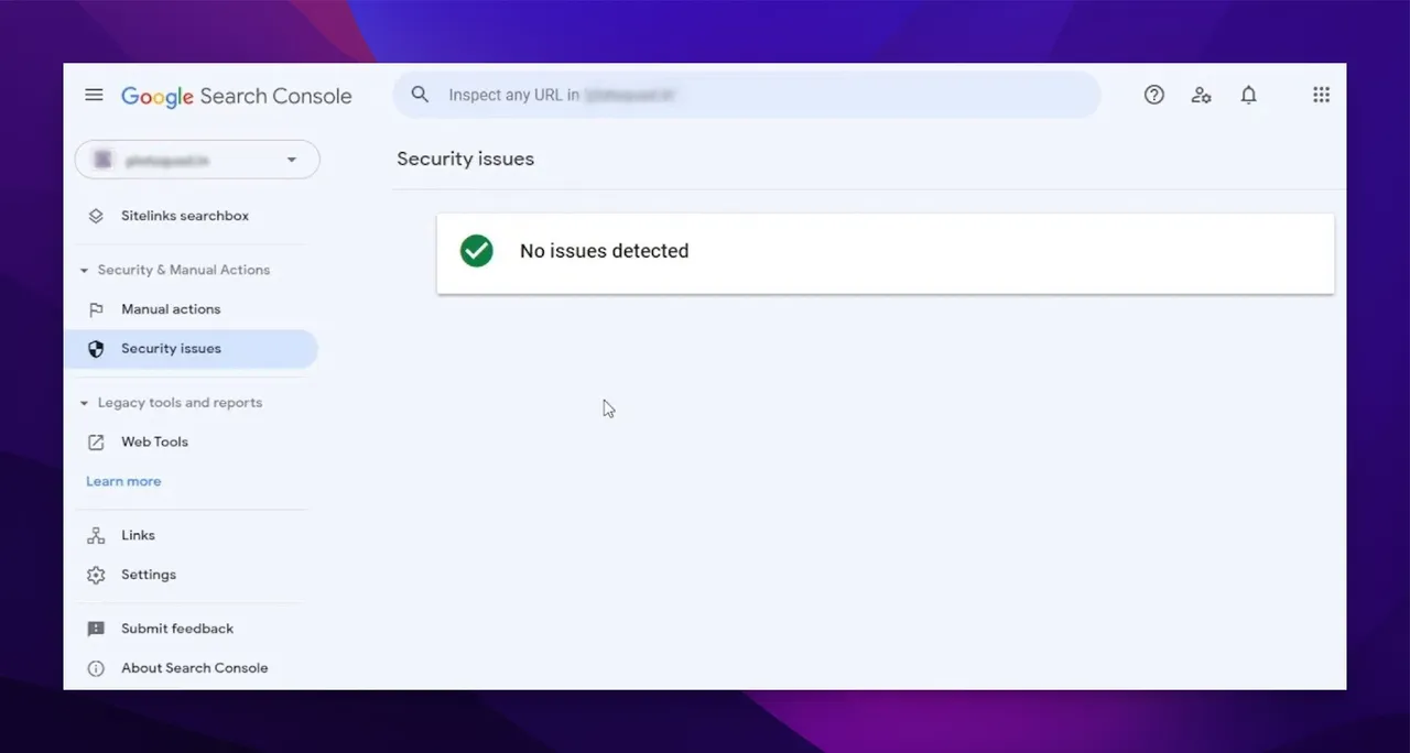 Erkennung einer sicheren Seite in der Search Console