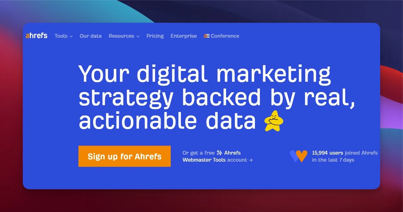 Ahrefs homepage