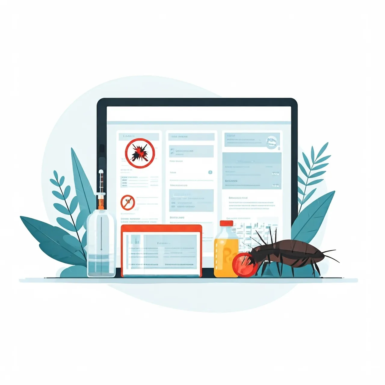 Content-Management-Kalender für ein Schädlingsbekämpfungsunternehmen mit Blog-Beiträgen, Social-Media-Updates und E-Mail-Kampagnen nach Woche geplant