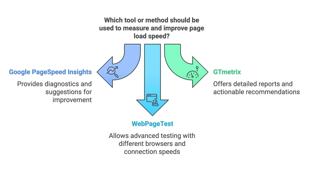 Visual representation of different techniques for assessing and evaluating website metrics and user experience.