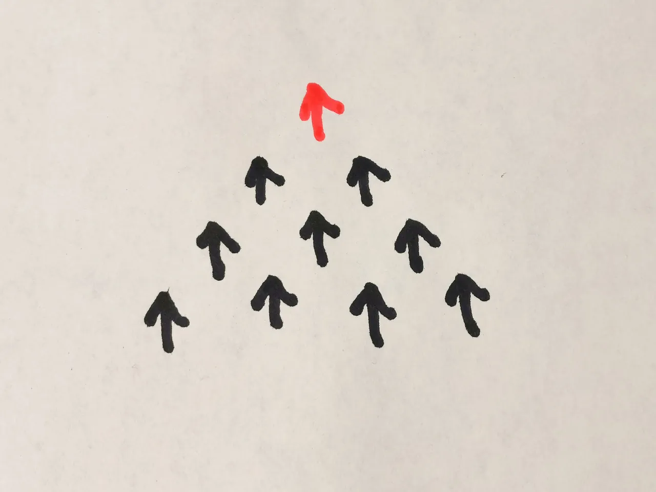 Pfeile auf dem Papier